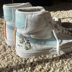 Floral Stitched Nike High Tops
